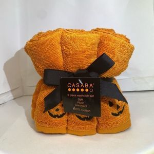 🎃 Casaba 6 Piece Washcloth Set Sot , Push Absorbent 100% Cotton 🎃🎃